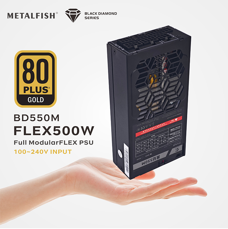 Flex Atx Power Supply 600W 1U - METALFISH Flex 500/600W 80PLUS GOLD Fonte