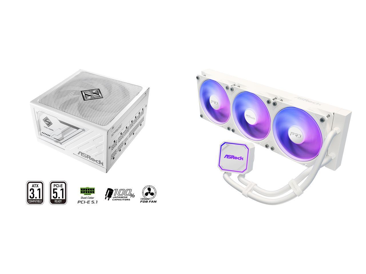 1000W White Modular Power Supply - Fonte de alimentação totalmente modular ASRock